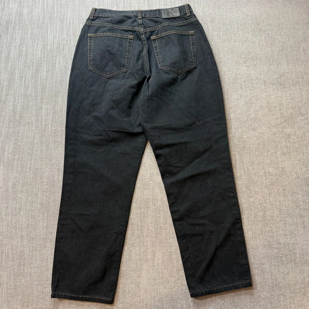 Calvin Klein Jeans Womens Black Wash Denim Straight Leg‎ Pants Size 12